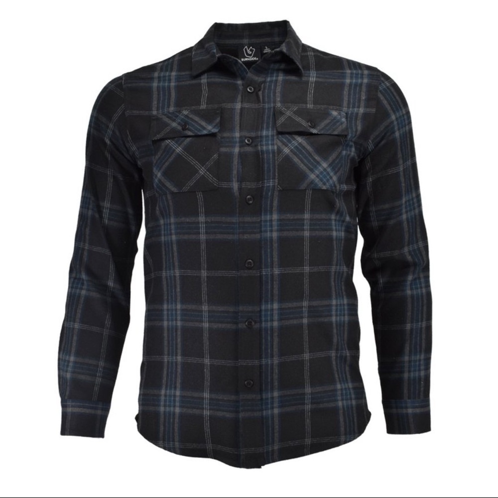 Tesla Black and Blue Plaid Longsleeve